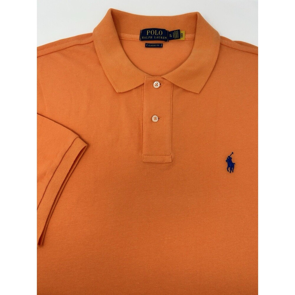 Polo Ralph Lauren Orange Short Sleeve Classic Fit Polo Shirt Men's XL‎ TG